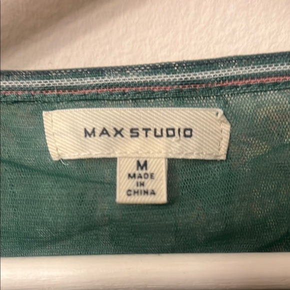 Max Studio Green Smocked Tank Top 335 - Picture 5 of 9